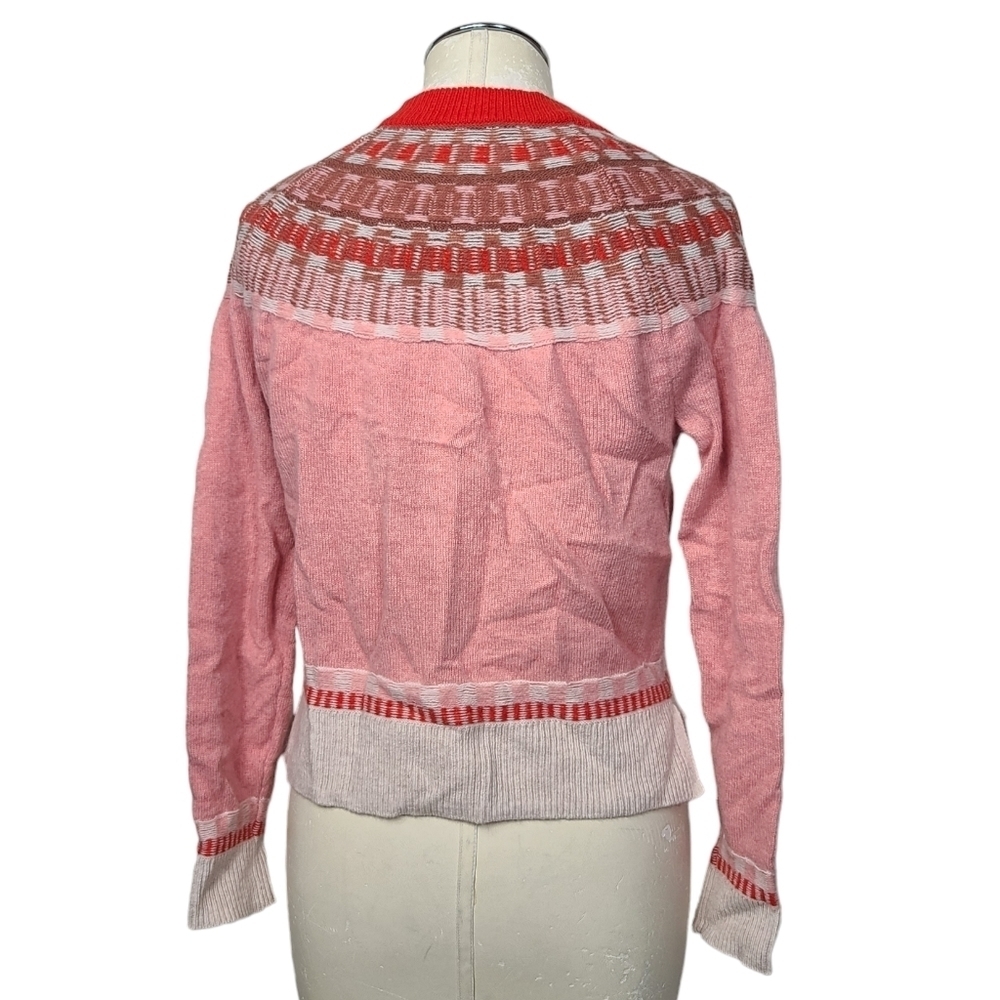 Madewell Mayer Fair Isle Merino Wool Blend Pink Sweater S - Picture 5 of 8